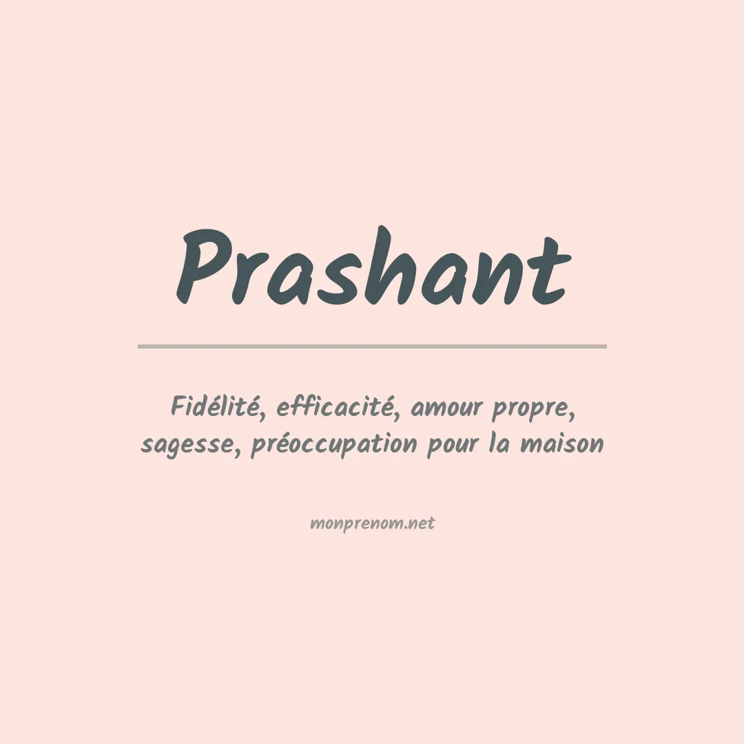 Signification du prénom Prashant