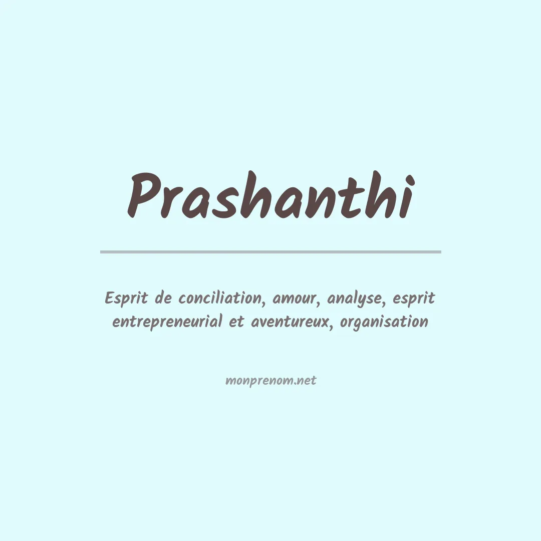 Signification du prénom Prashanthi
