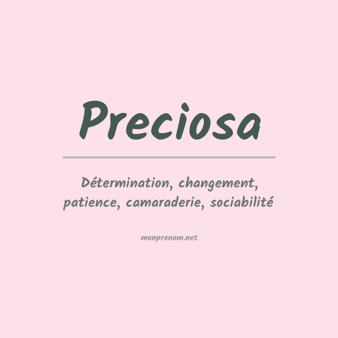 Signification du prénom Preciosa