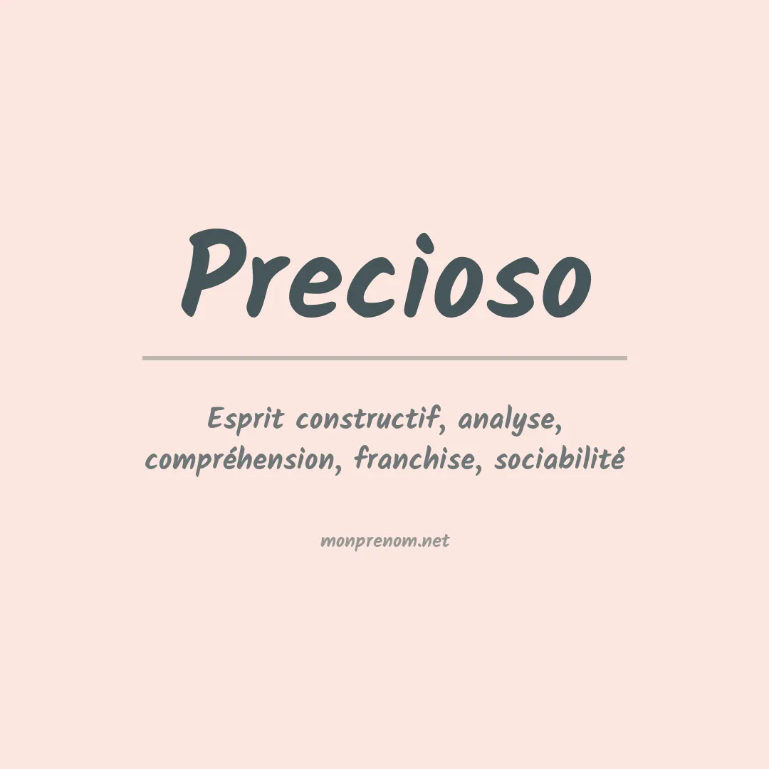Signification du prénom Precioso