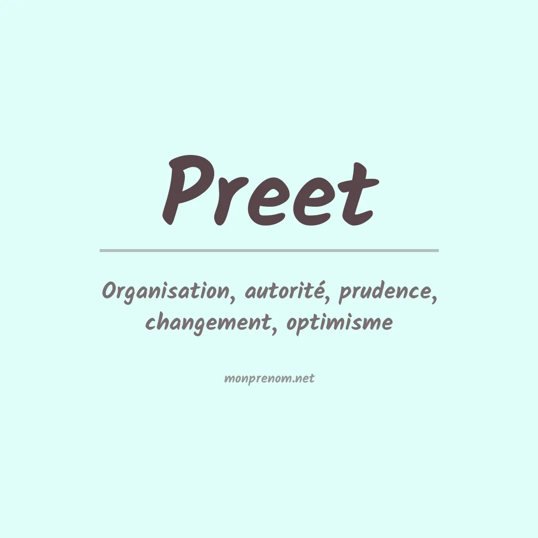 Signification du prénom Preet