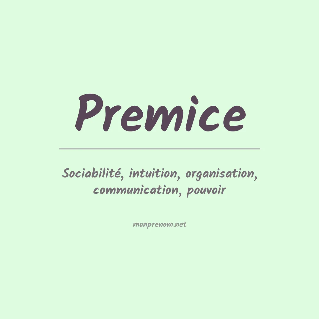 Signification du prénom Premice
