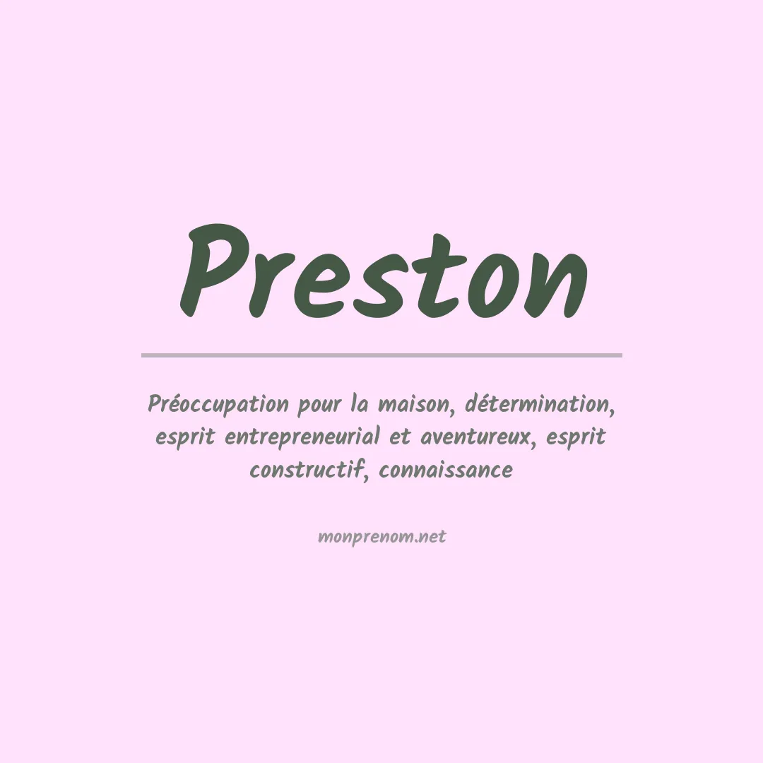 Prénom Preston
