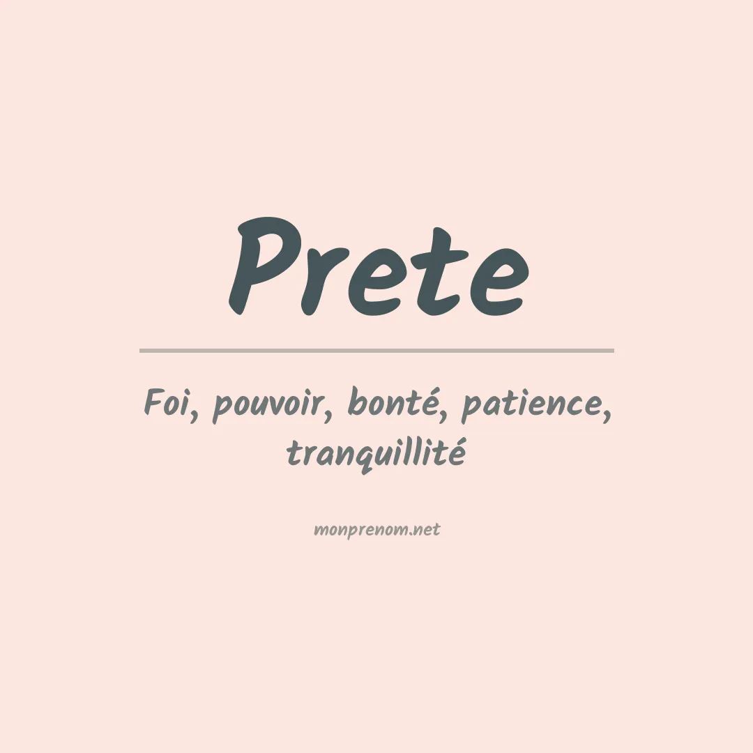 Prénom Prete