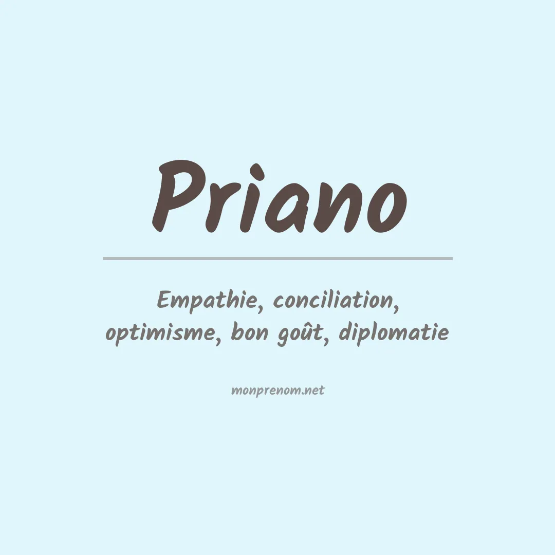 Signification du prénom Priano