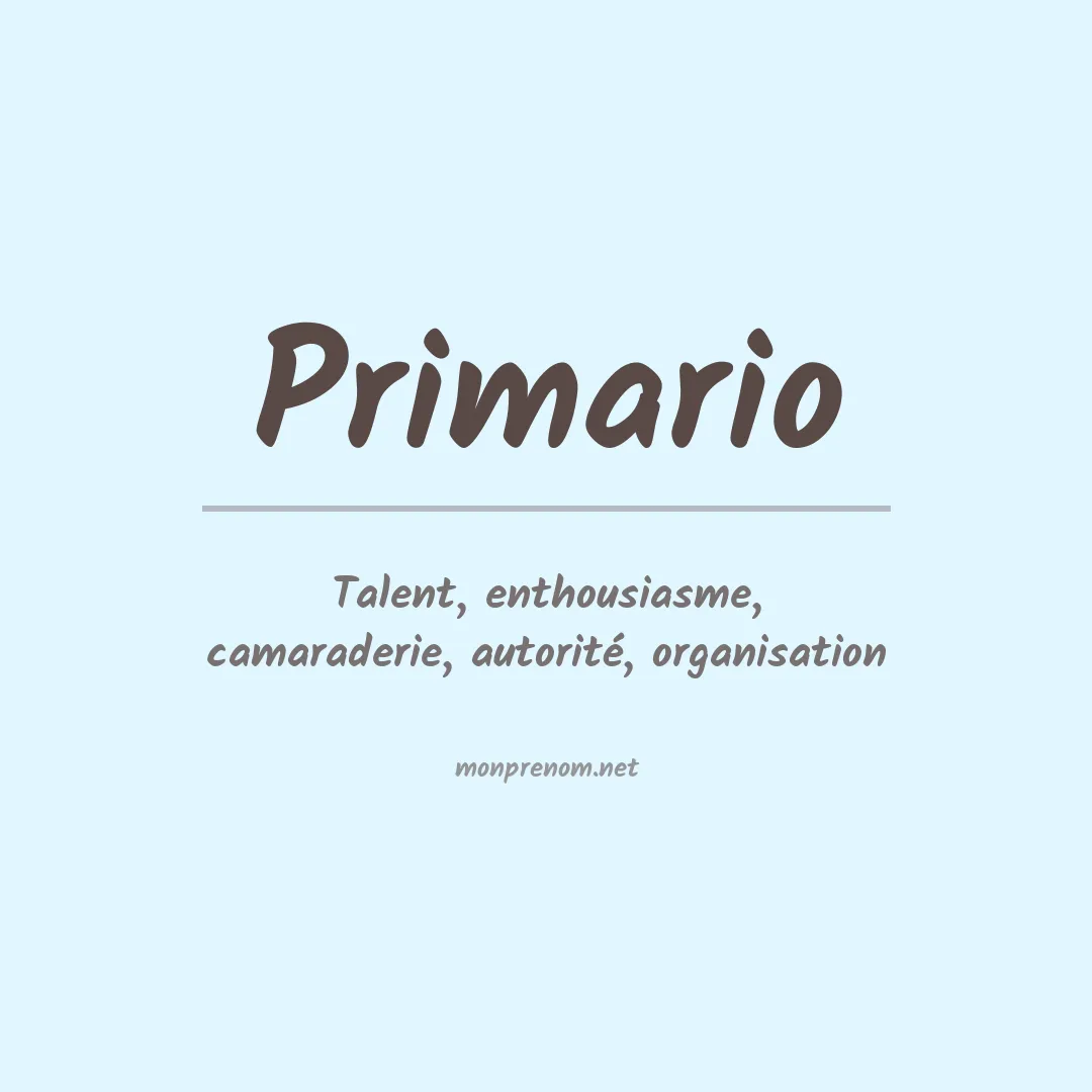 Signification du prénom Primario