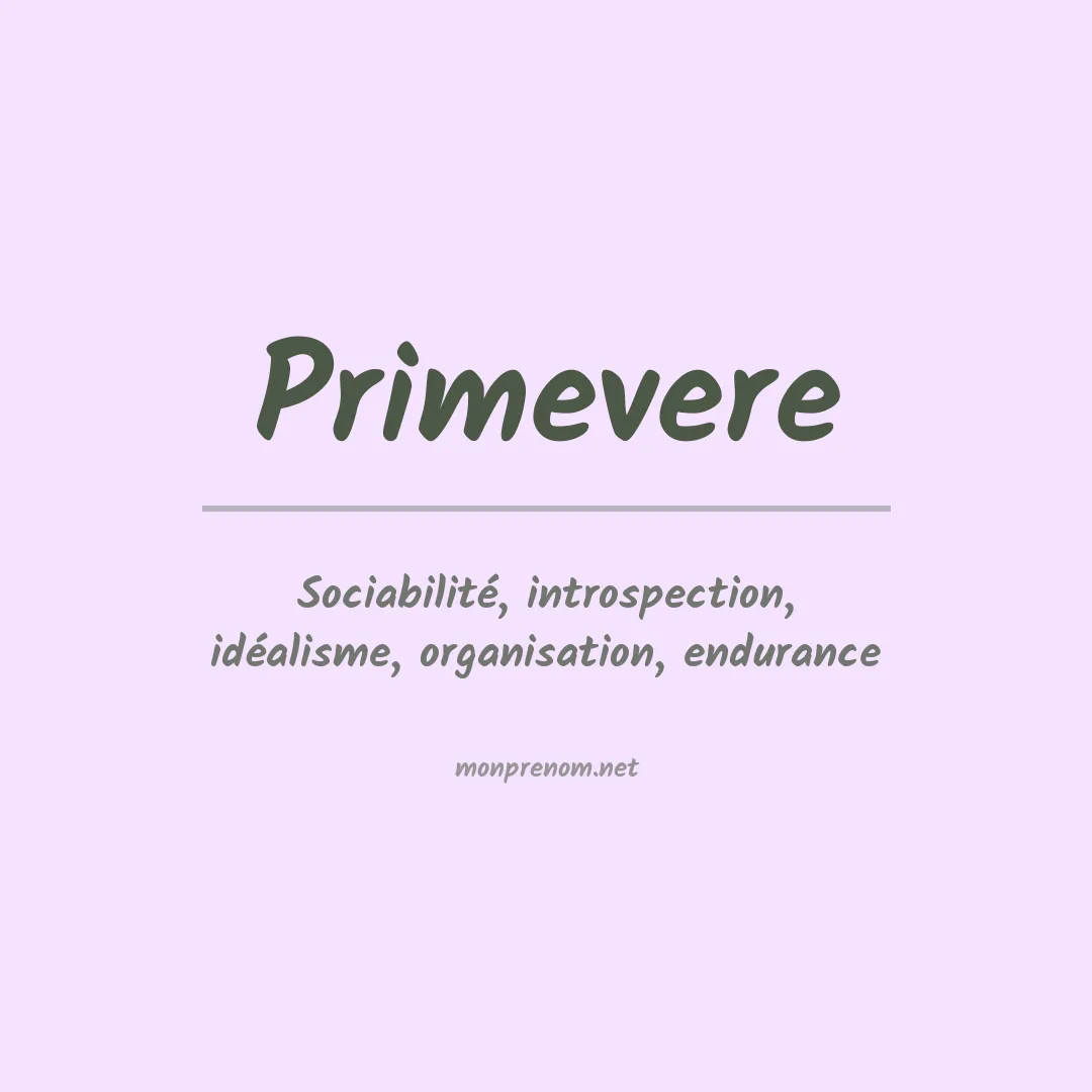 Signification du prénom Primevere
