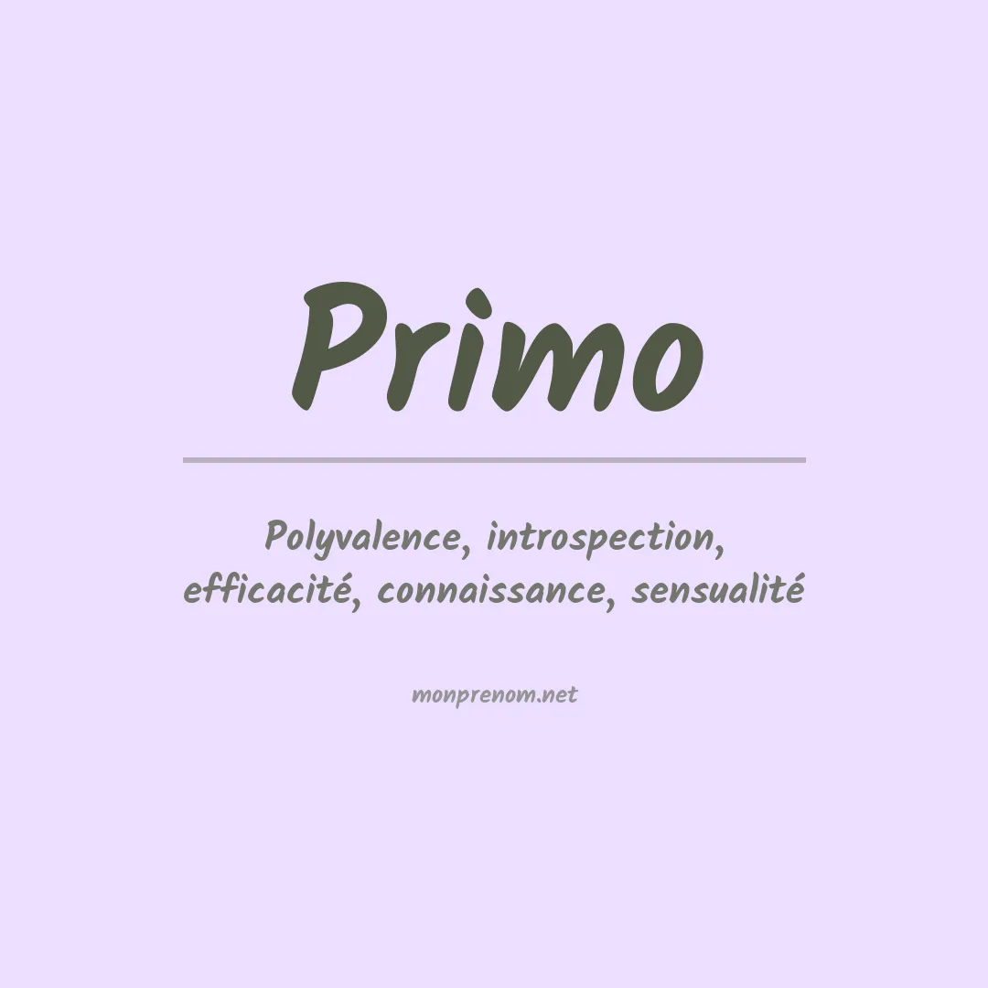 Prénom Primo