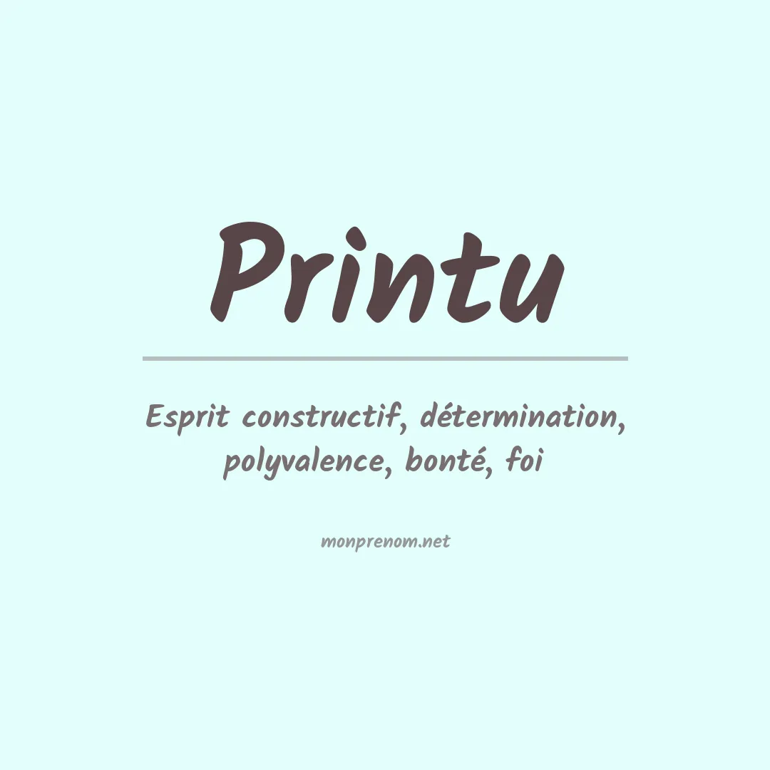 Signification du prénom Printu