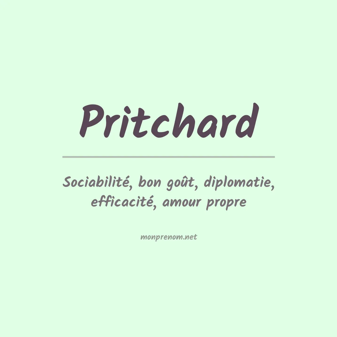 Signification du prénom Pritchard
