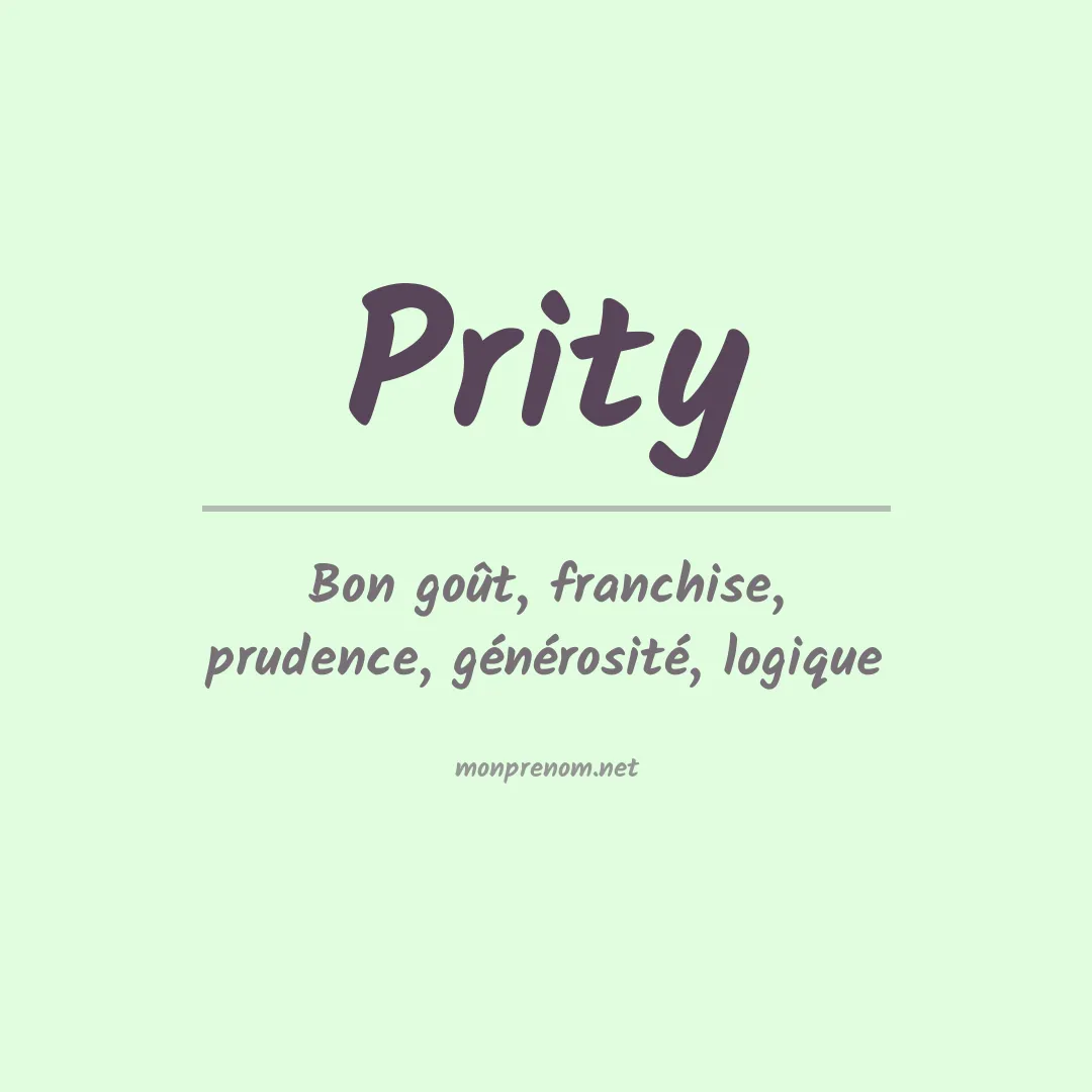 Signification du prénom Prity