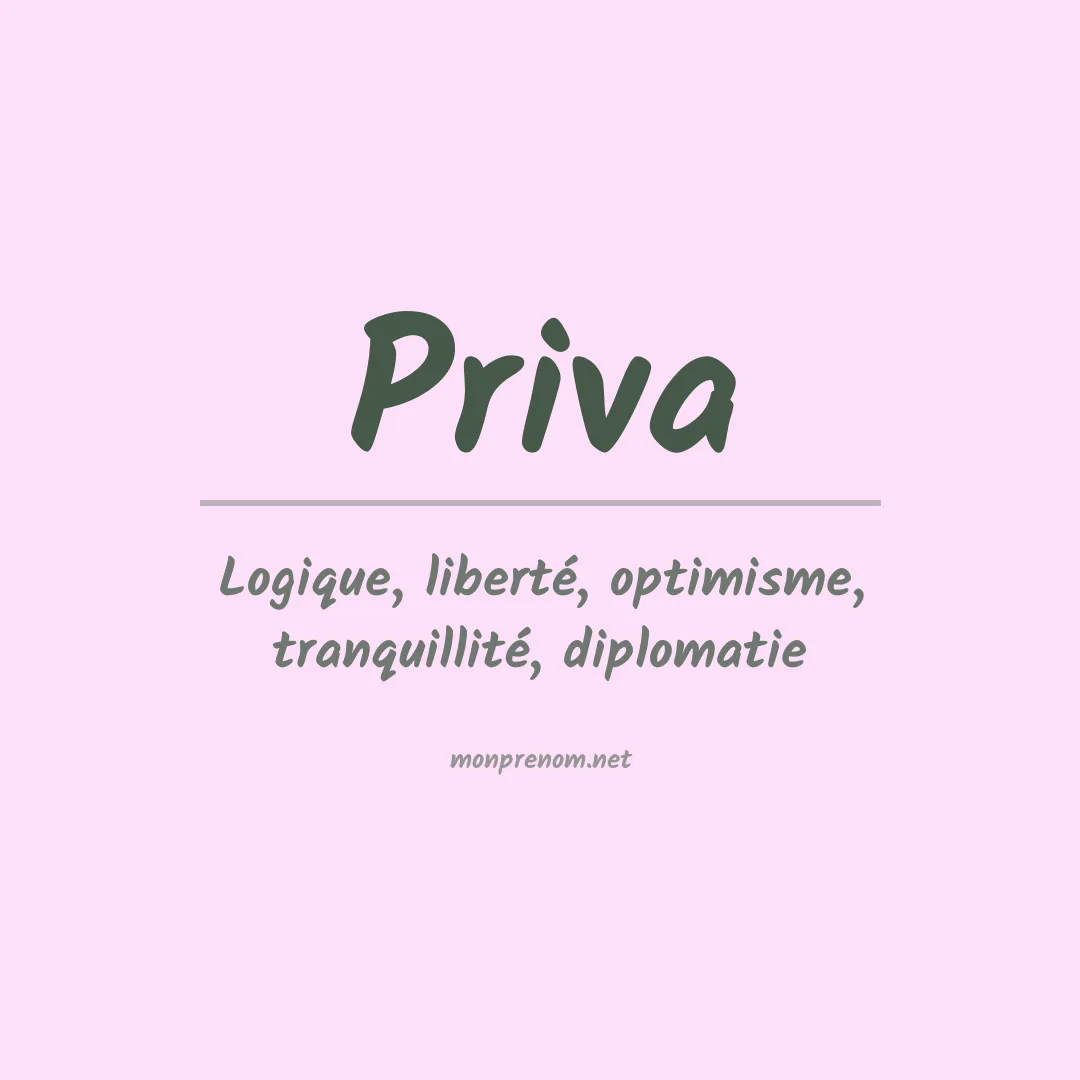 Signification du prénom Priva