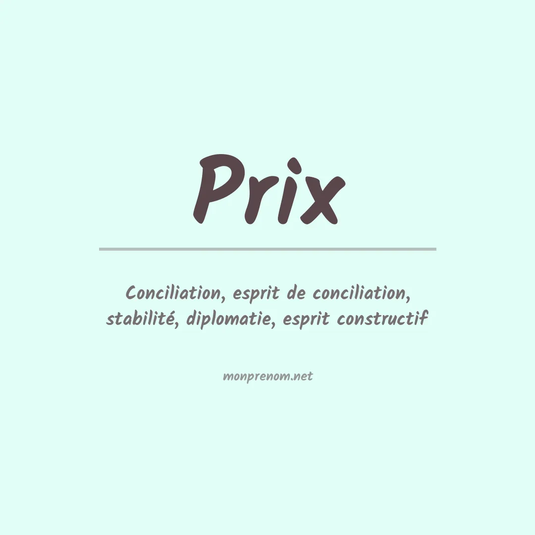 Signification du prénom Prix