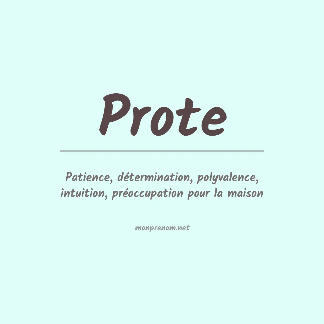 Signification du prénom Prote