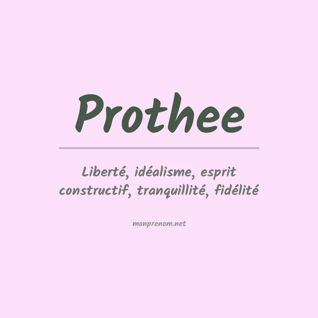 Signification du prénom Prothee
