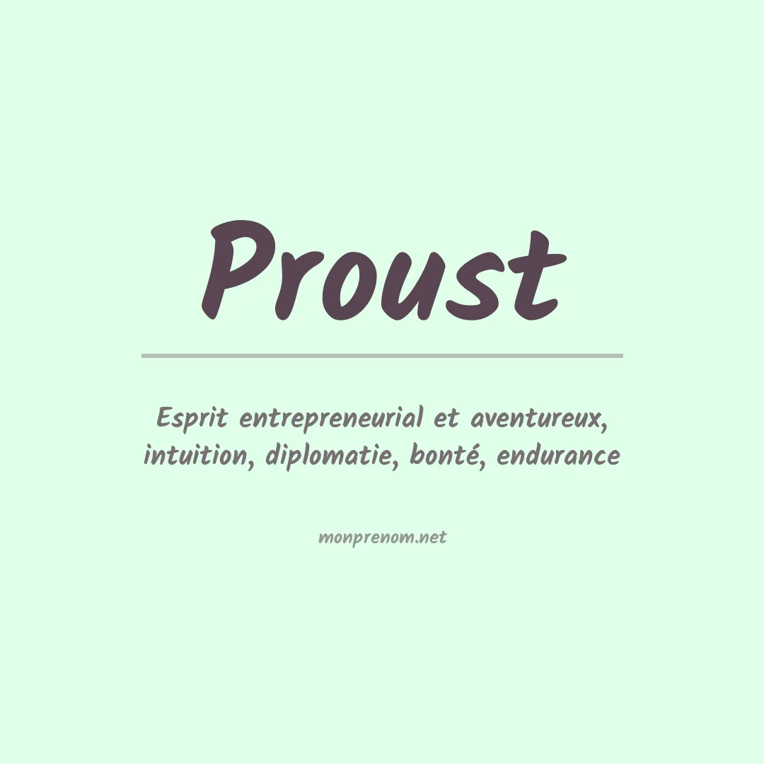 Signification du prénom Proust