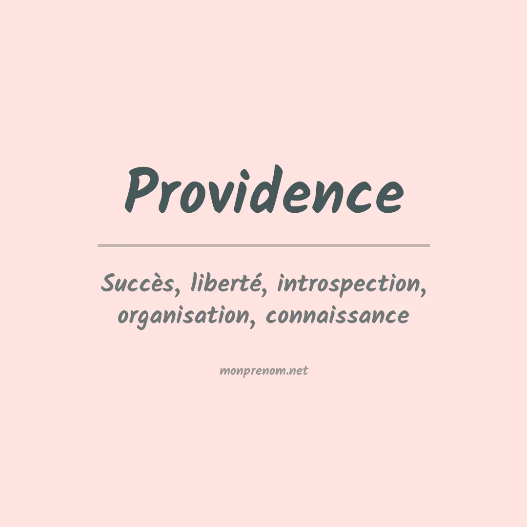 Signification du prénom Providence
