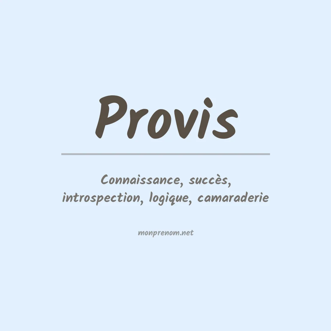 Prénom Provis