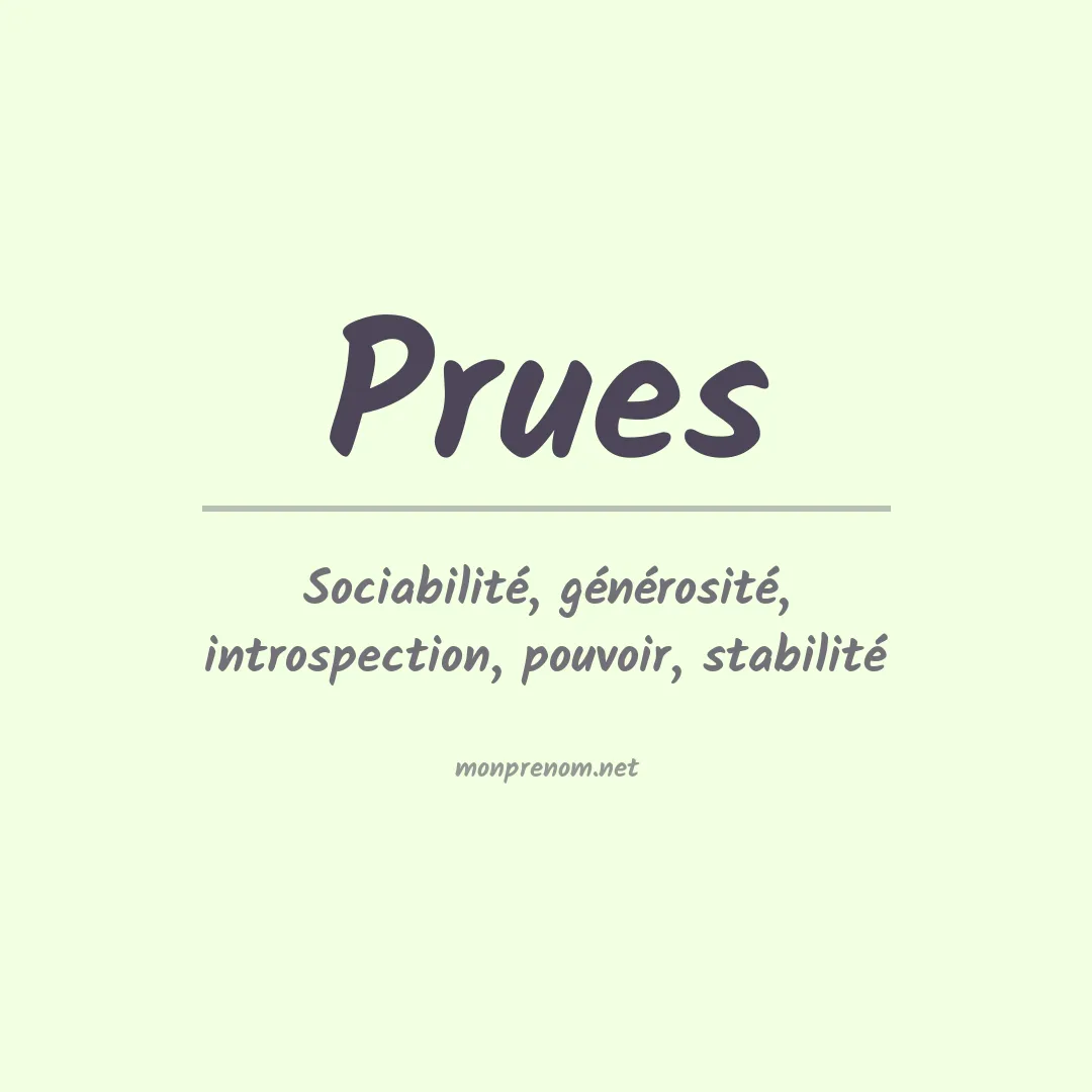 Signification du prénom Prues
