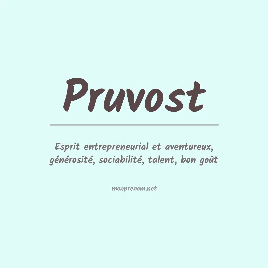 Prénom Pruvost