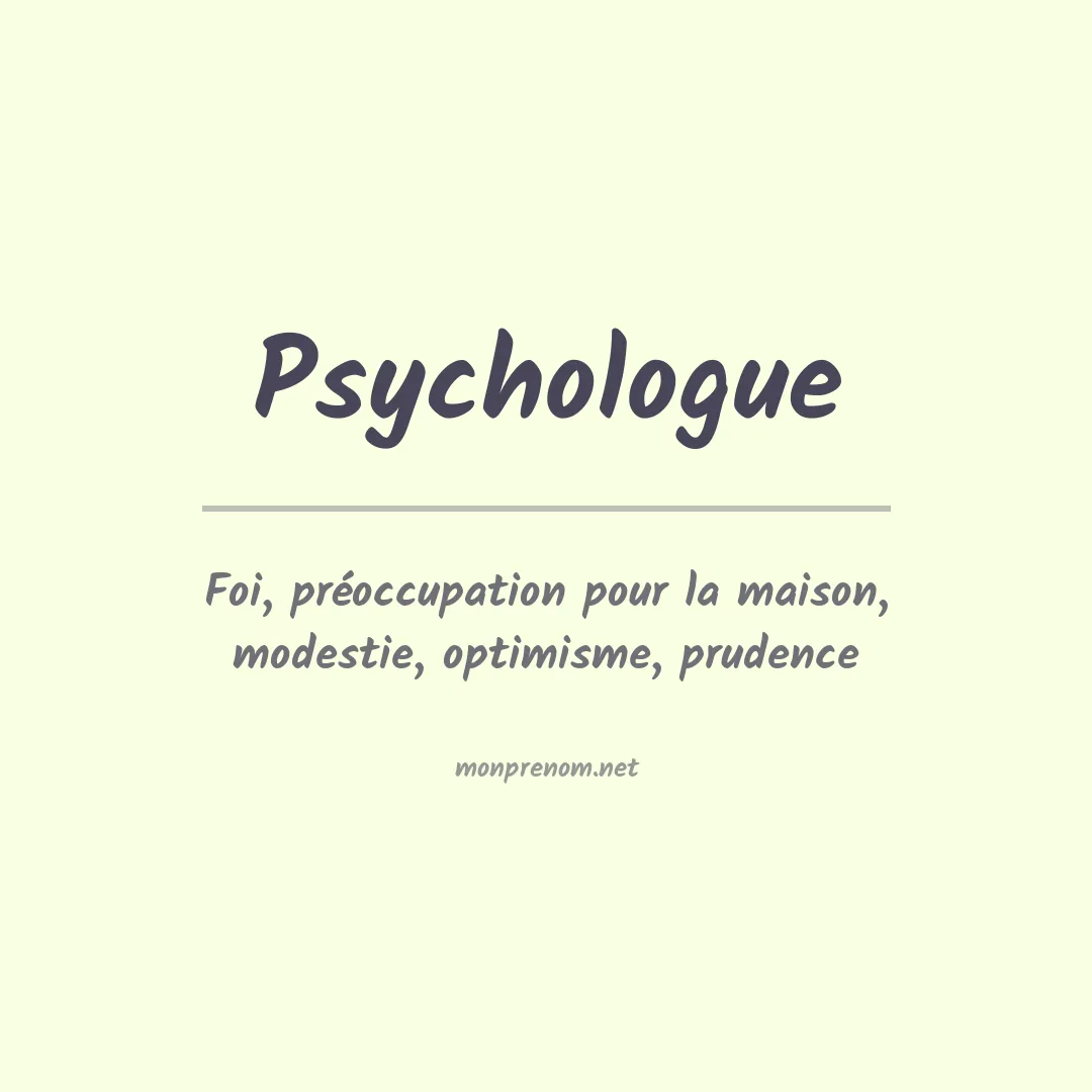 Signification du prénom Psychologue