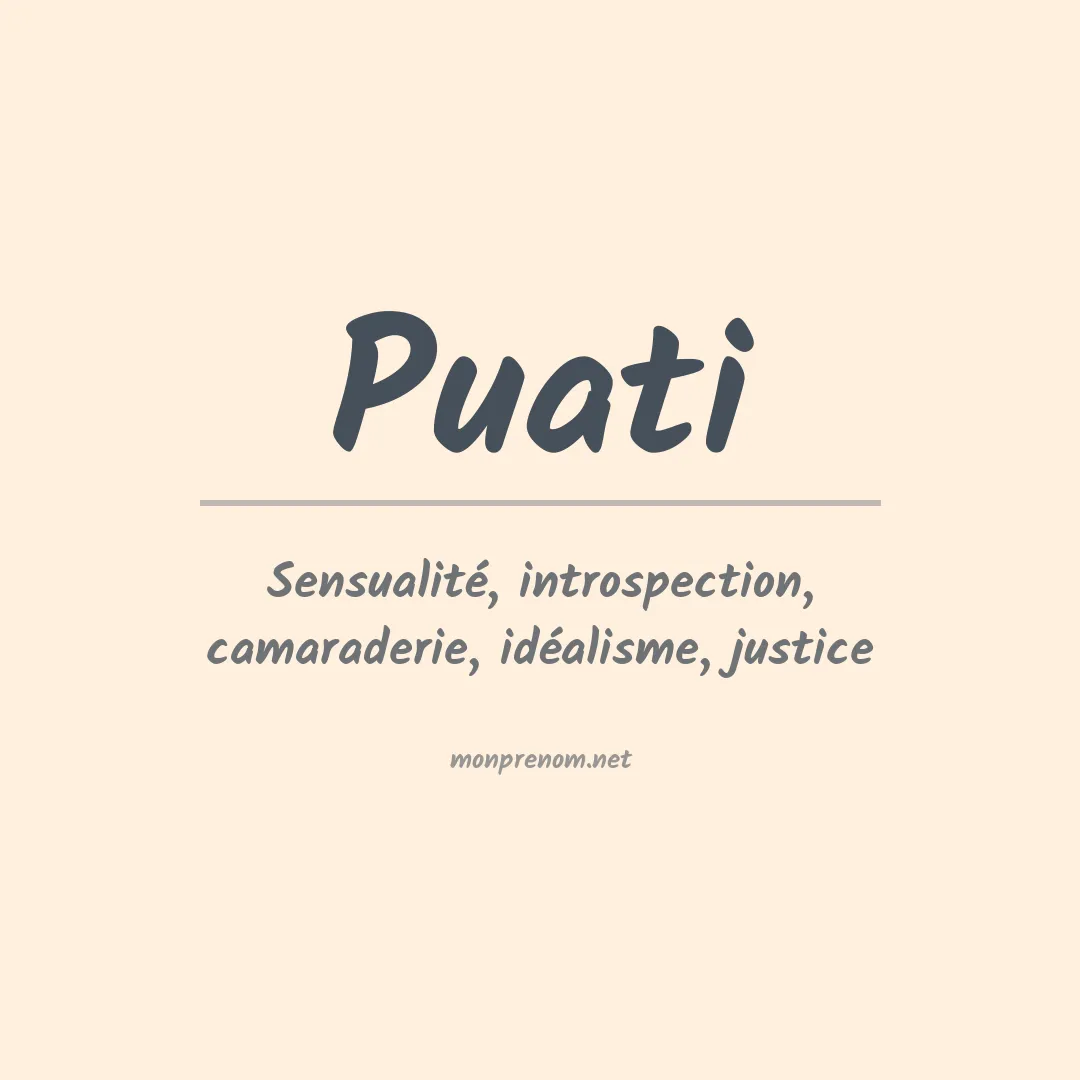 Signification du prénom Puati