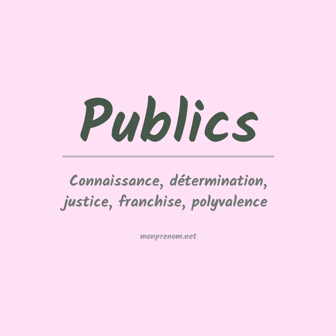 Signification du prénom Publics