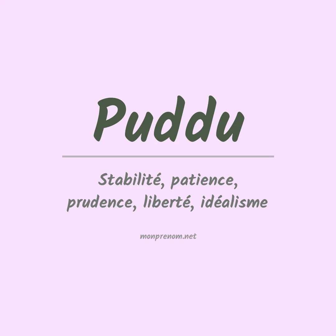 Signification du prénom Puddu