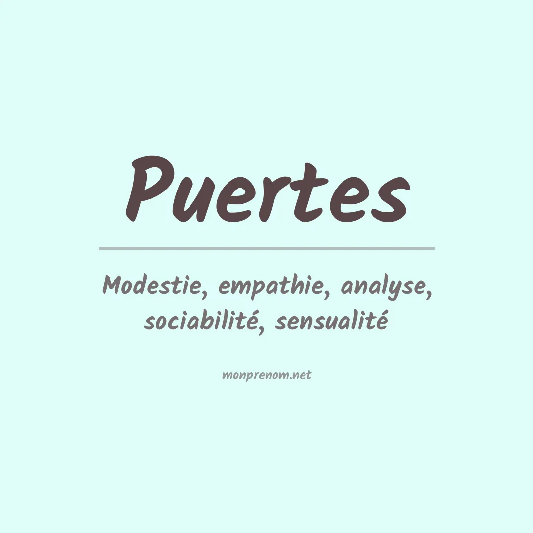 Signification du prénom Puertes