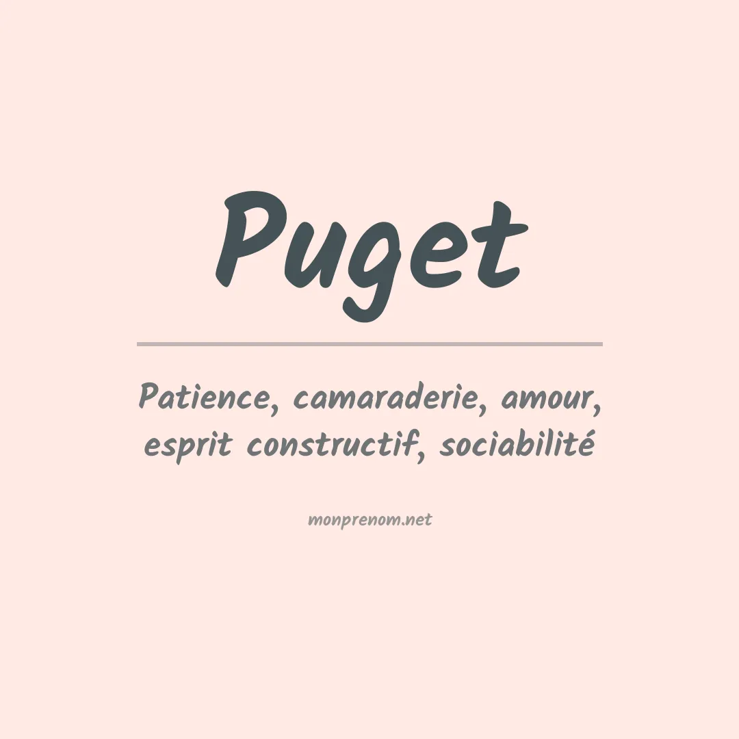 Signification du prénom Puget