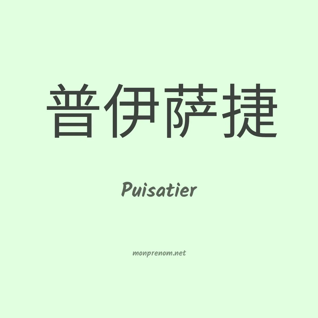 Puisatier en chinois
