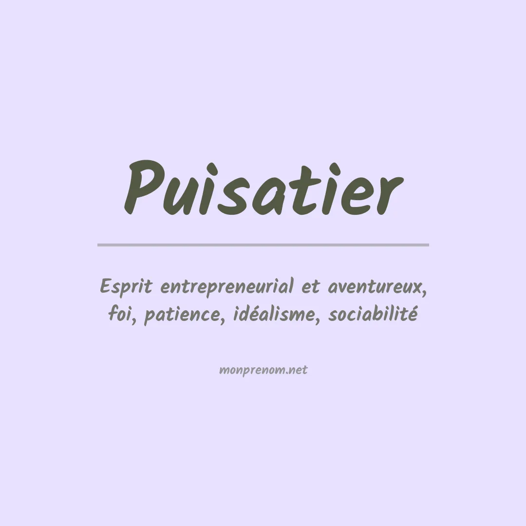 Prénom Puisatier