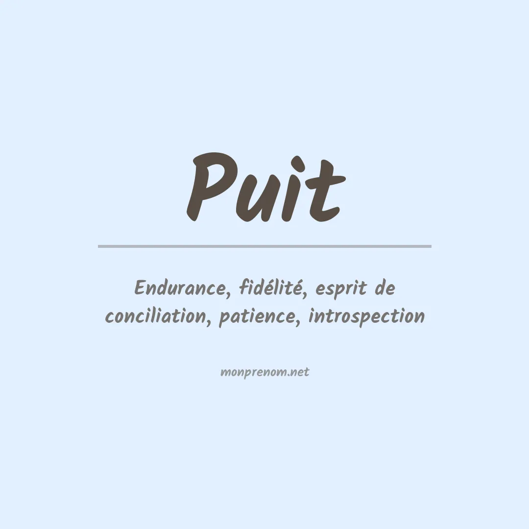 Signification du prénom Puit