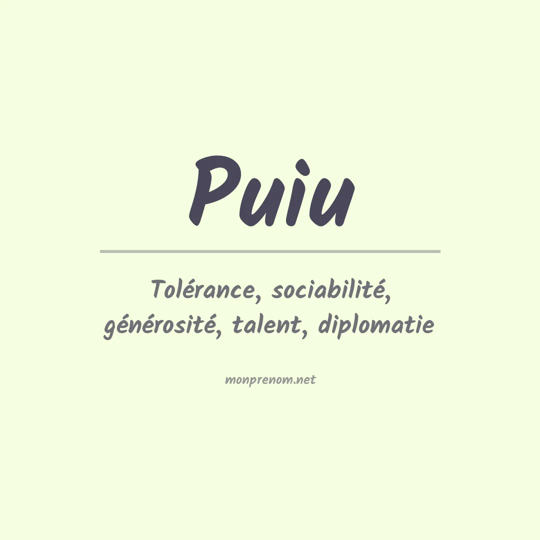 Signification du prénom Puiu