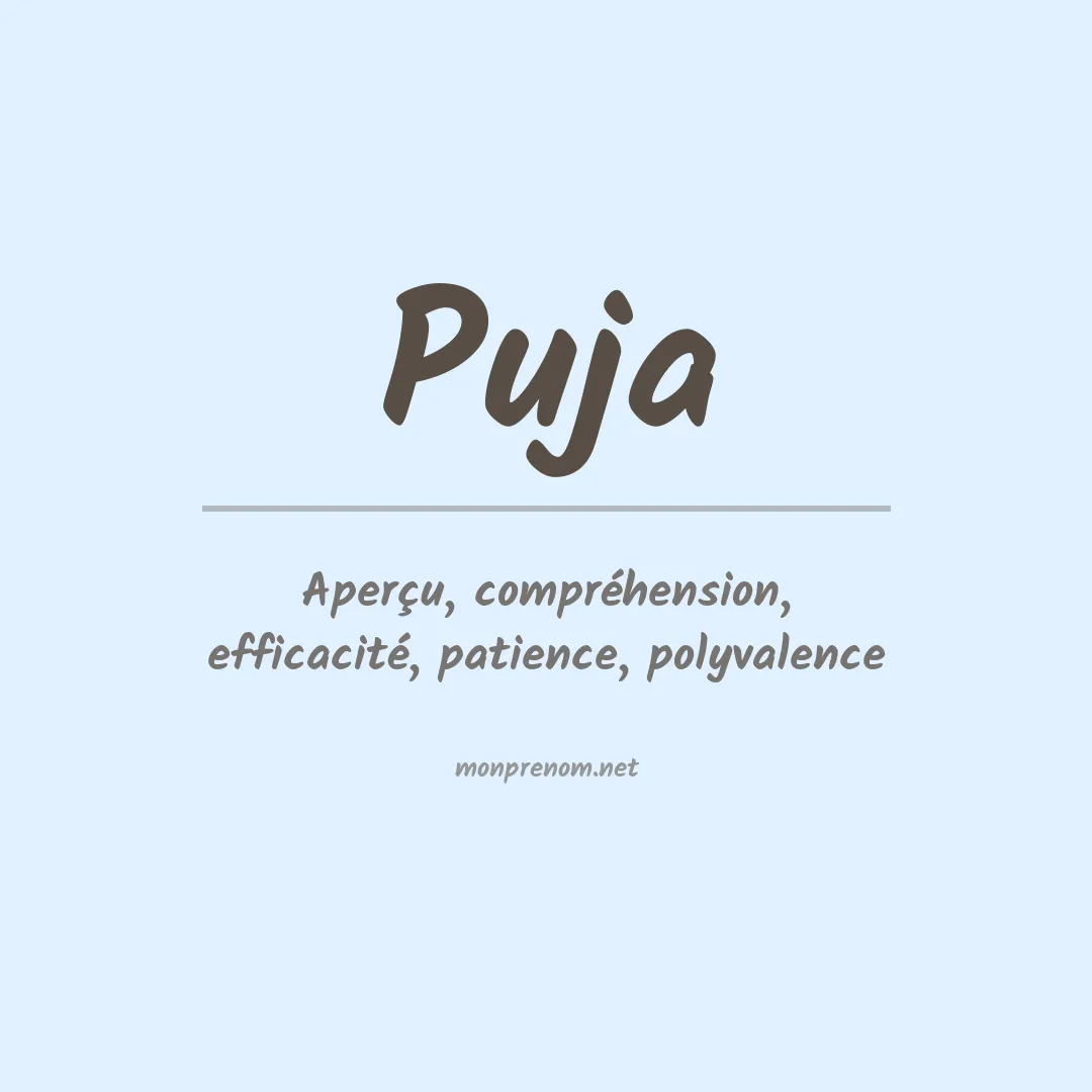 Signification du prénom Puja