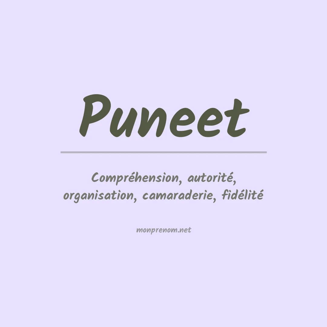 Signification du prénom Puneet