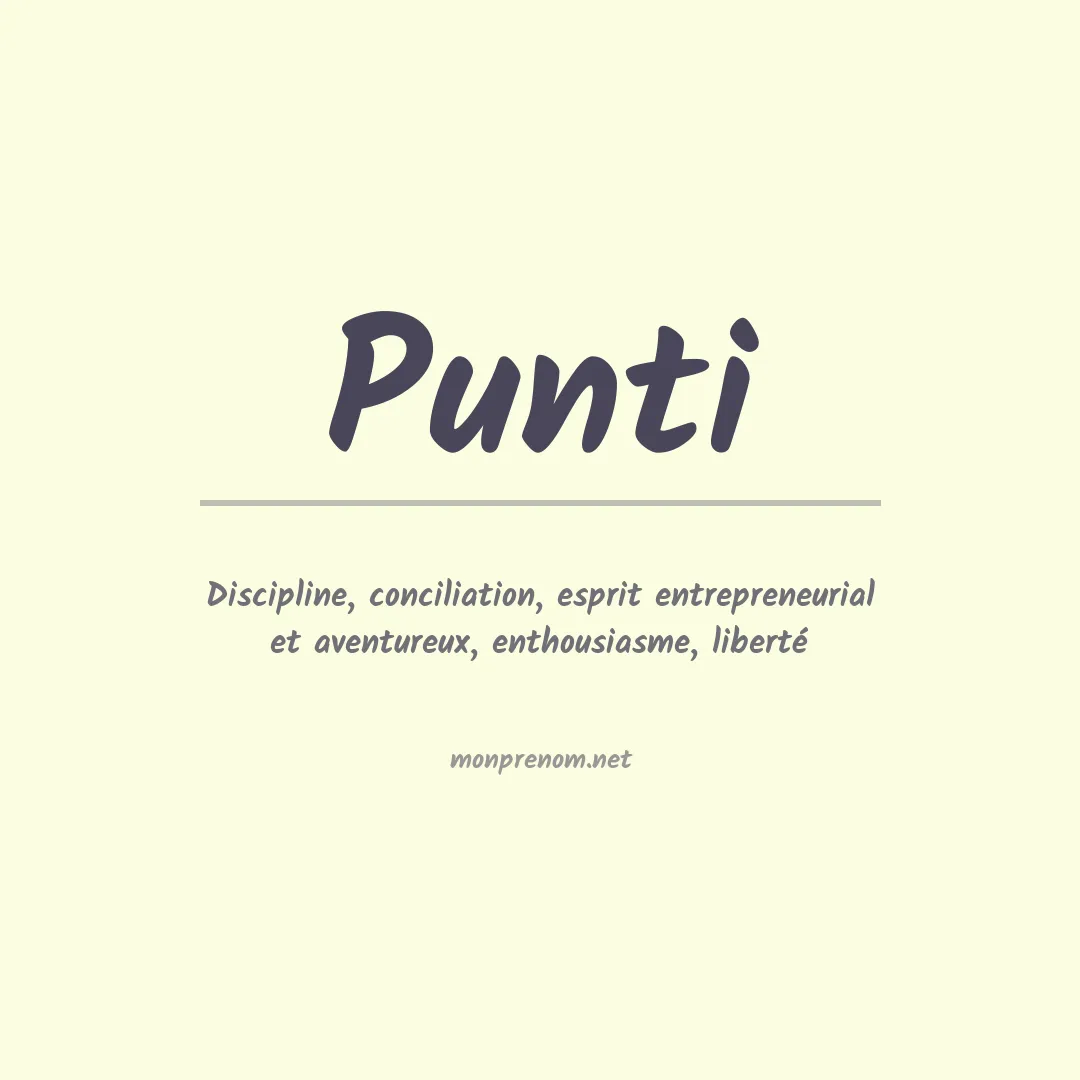 Signification du prénom Punti