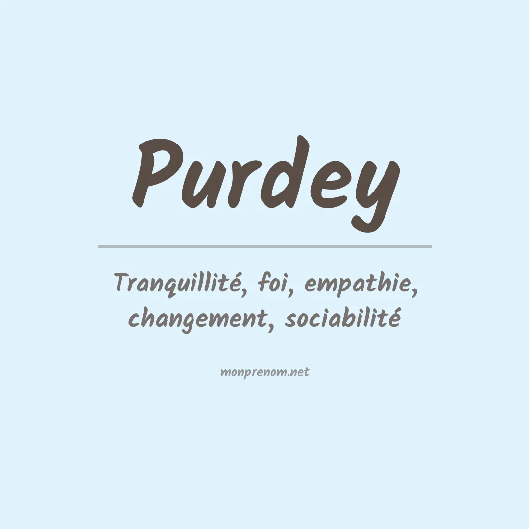 Signification du prénom Purdey