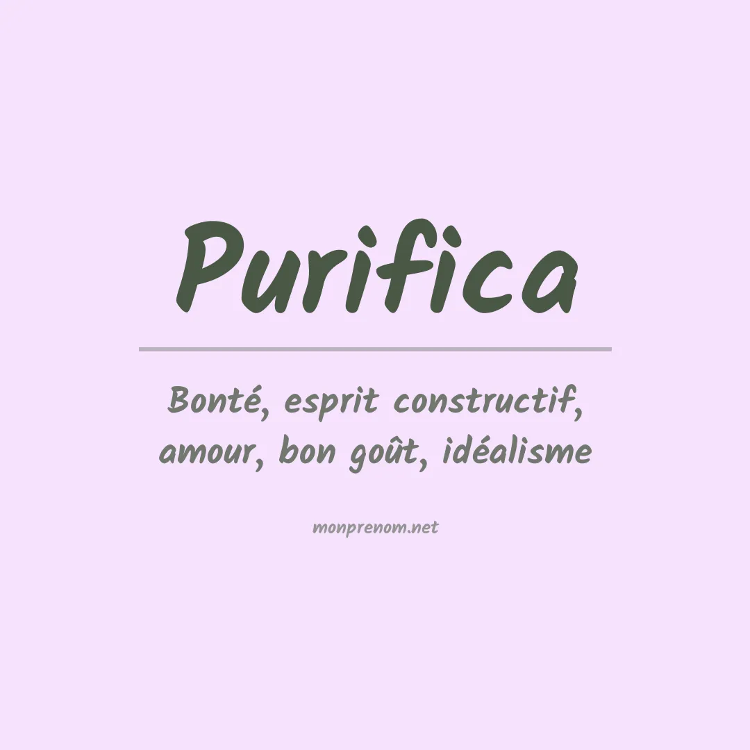 Signification du prénom Purifica