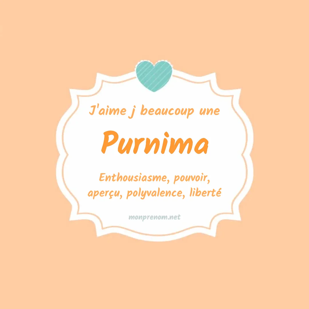 J'aime beaucoup Purnima
