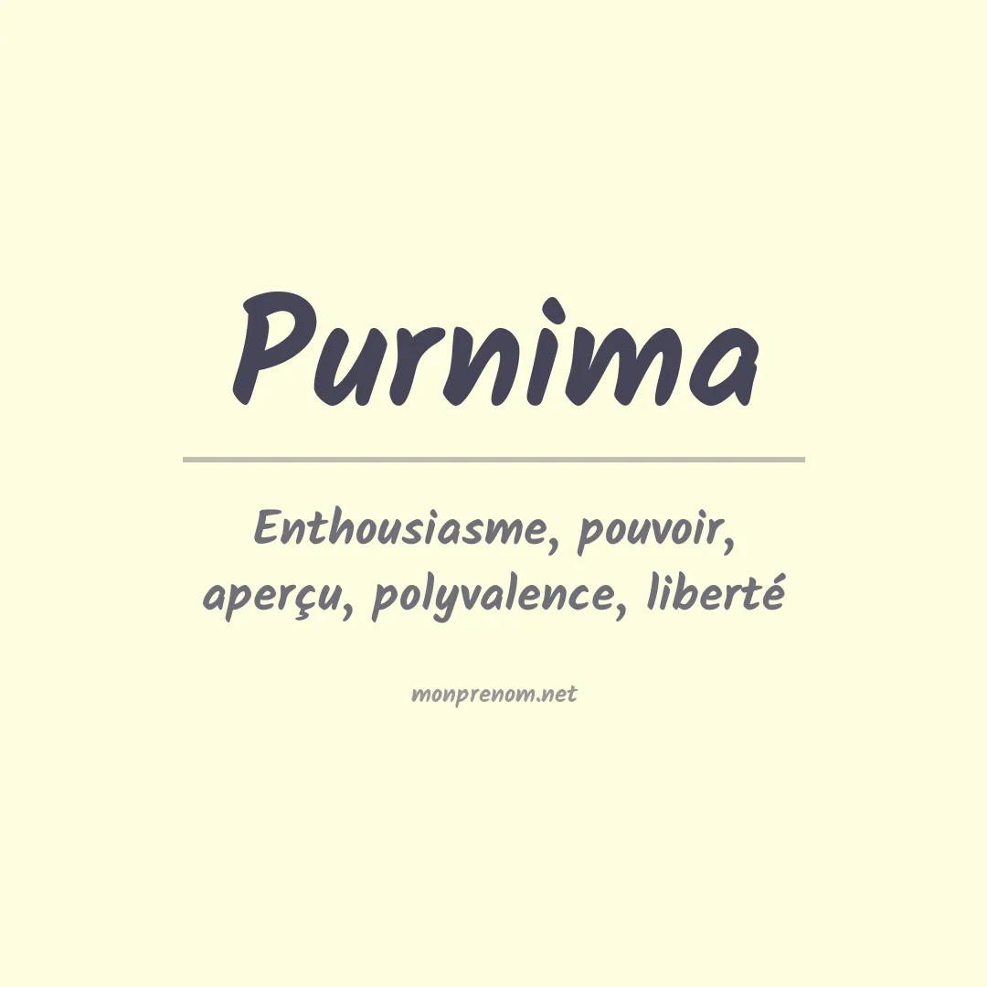 Signification du prénom Purnima