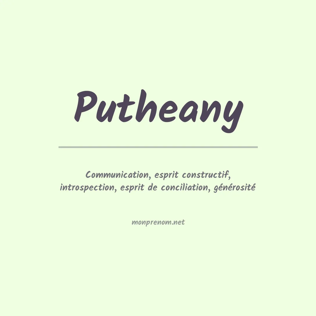 Signification du prénom Putheany