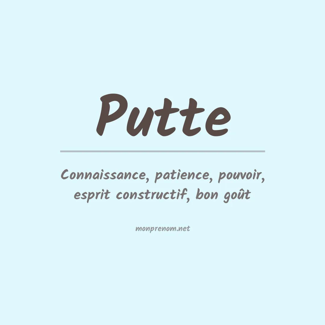 Signification du prénom Putte