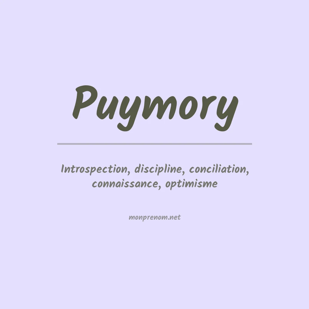 Signification du prénom Puymory