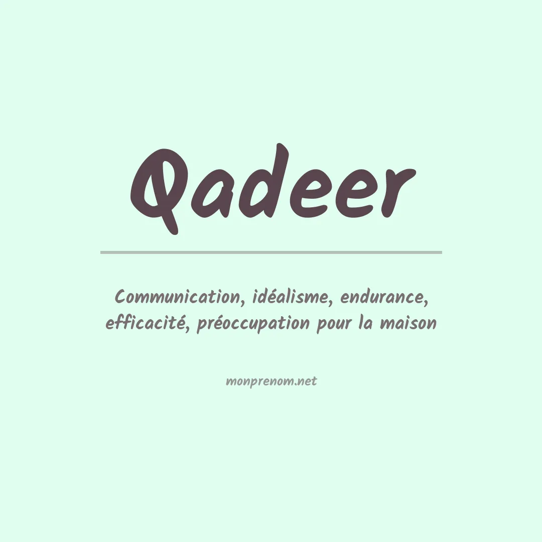 Prénom Qadeer