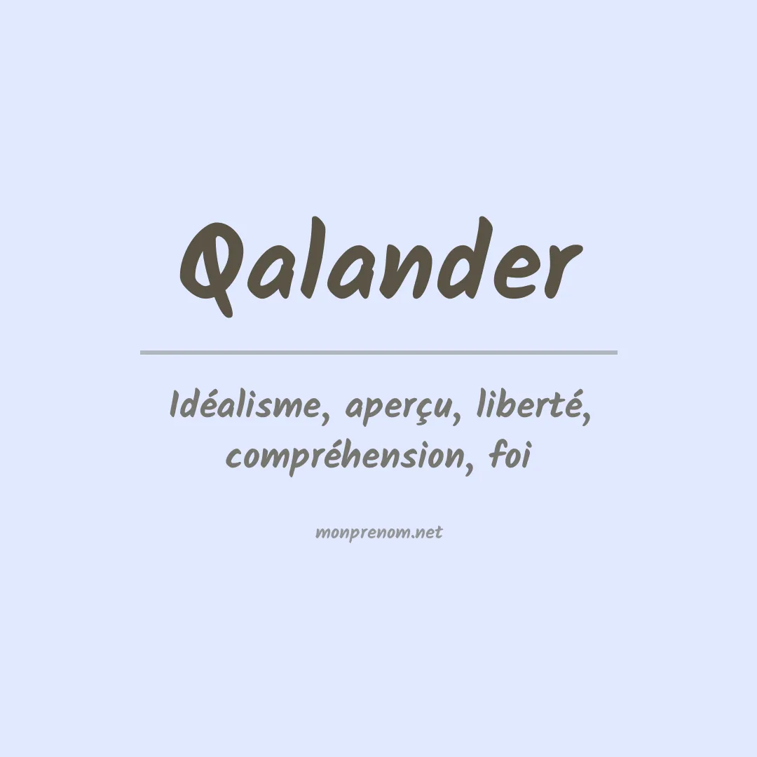 Signification du prénom Qalander