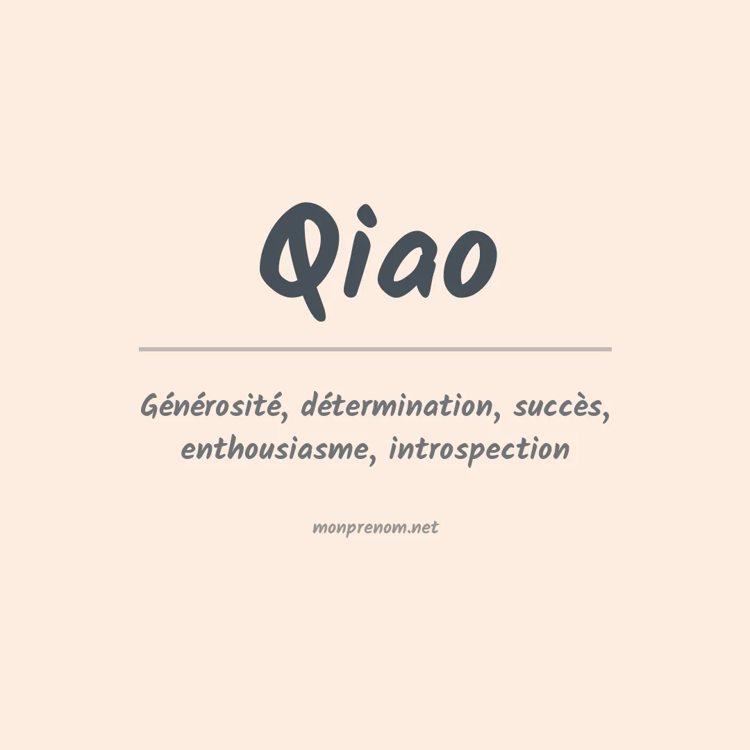 Prénom Qiao