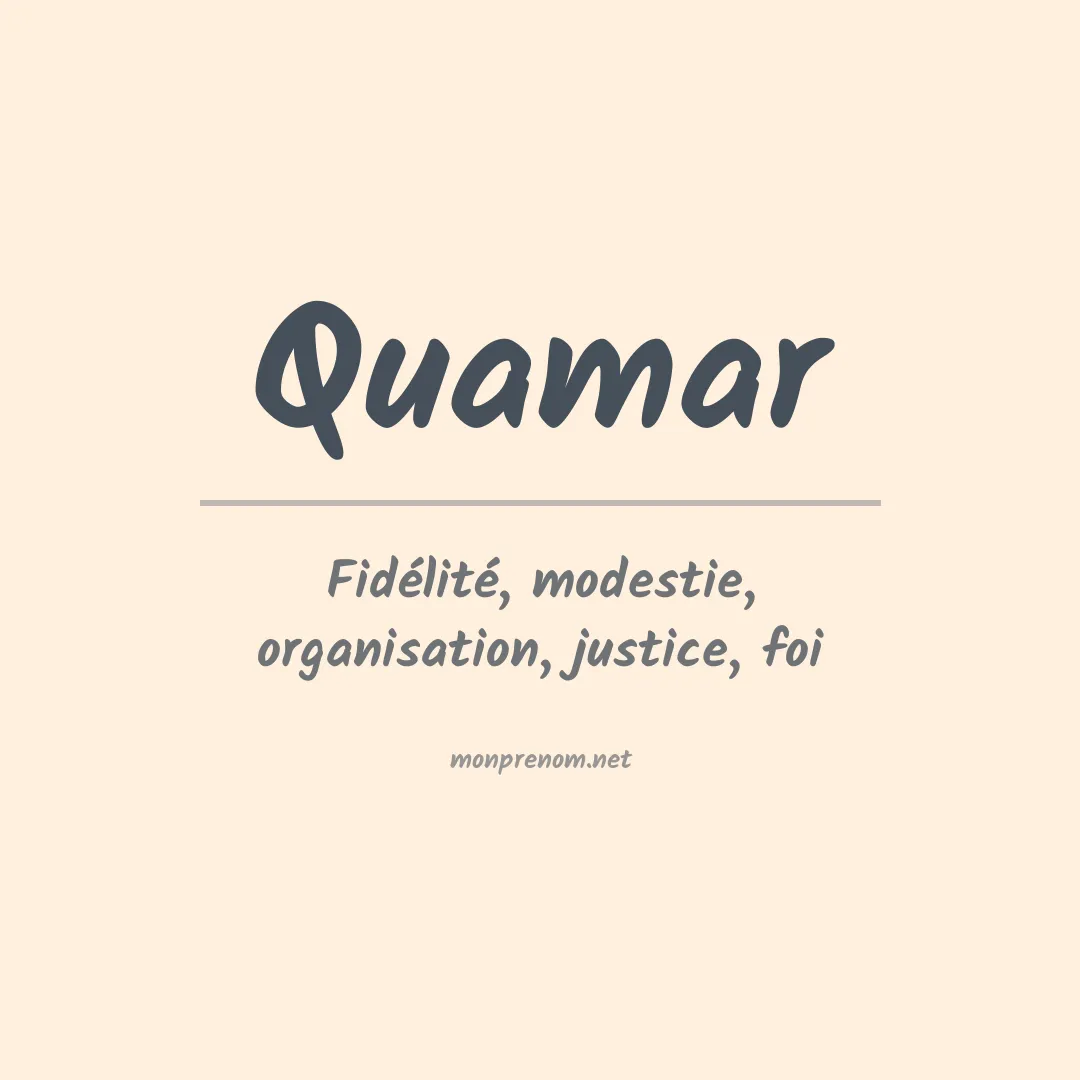 Signification du prénom Quamar
