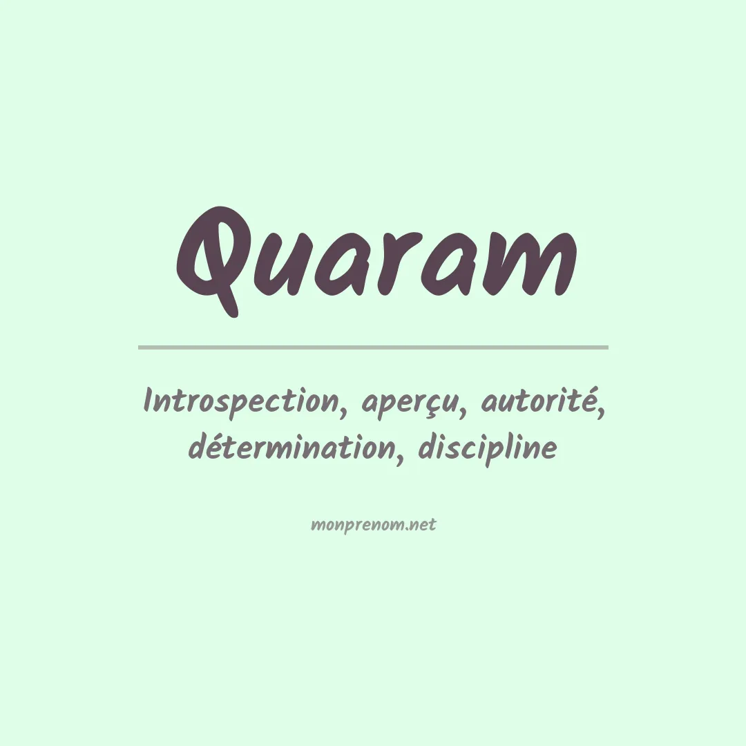 Signification du prénom Quaram