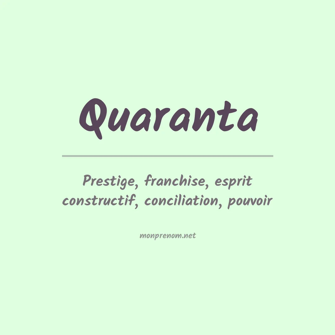 Prénom Quaranta